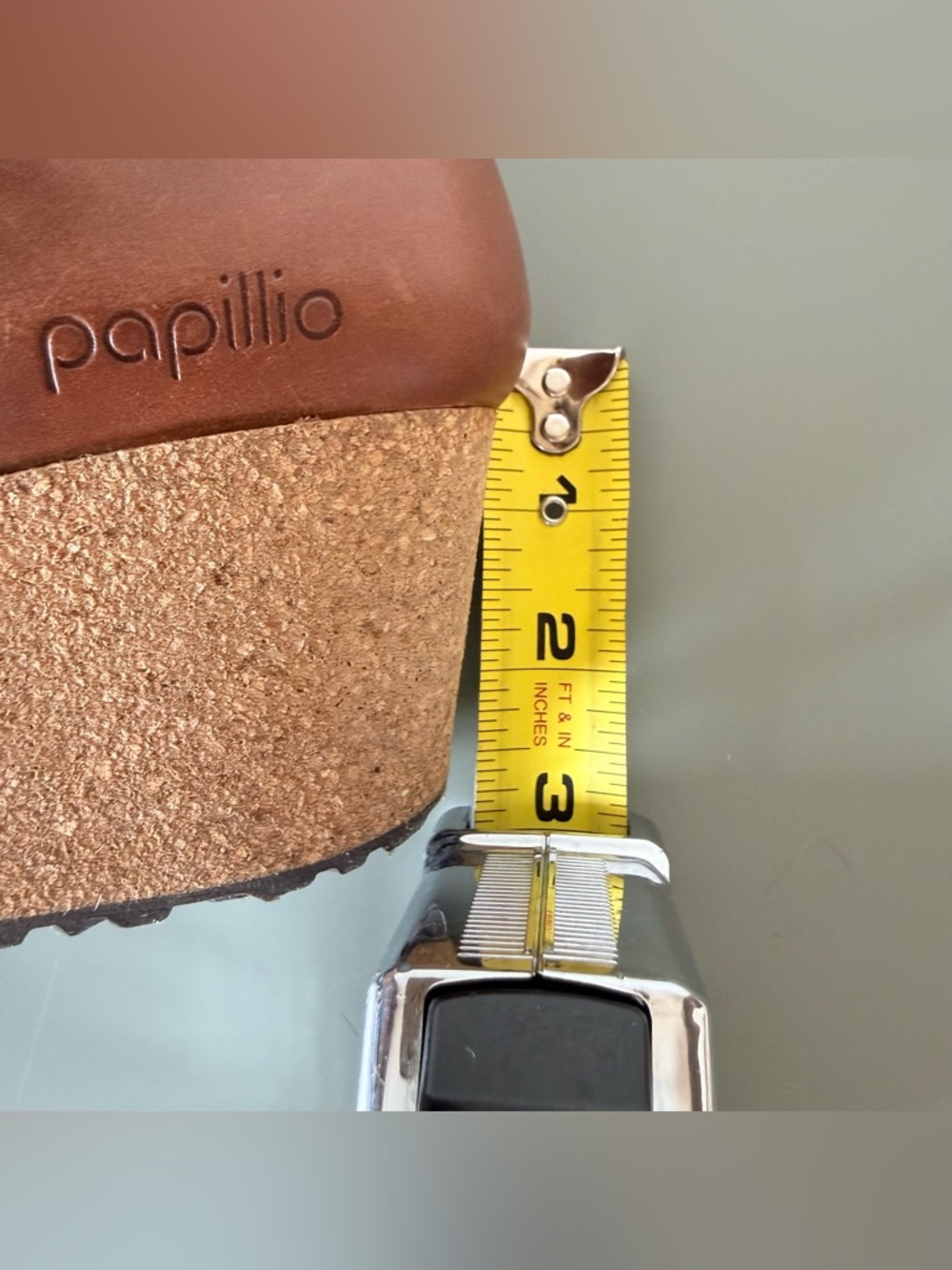 Papillio by Birkenstock Mary  cognac Leather Wedge clog sandal size 39 - Picture 11 of 11